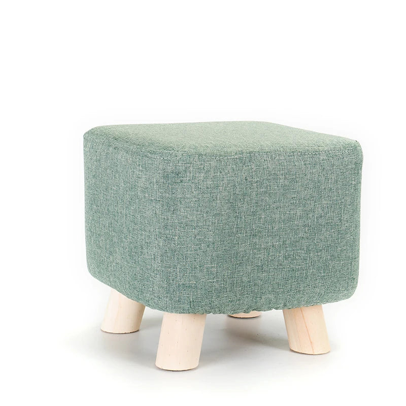 Elastic Footstool Cover Cotton Linen Stretch Sofa Protector Ottoman Slipcover Washable Ottoman Pouffe Foot Rest Stool Covers