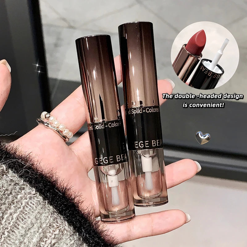 Gege Bear Double-ended Lipstick with Lip Oil for Moisturizing and Hydrating Layered Color-developing Long-lasting Lipstick
