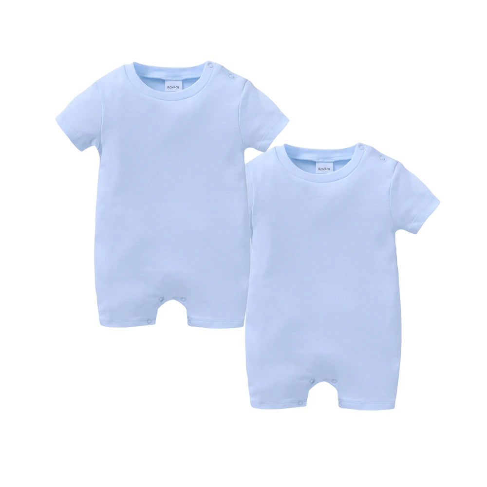 Kavkas 2 Pcs a set Baby Boy Girls Rompers Short Sleeve O-Neck 100% Cotton Summer Infant Clothes