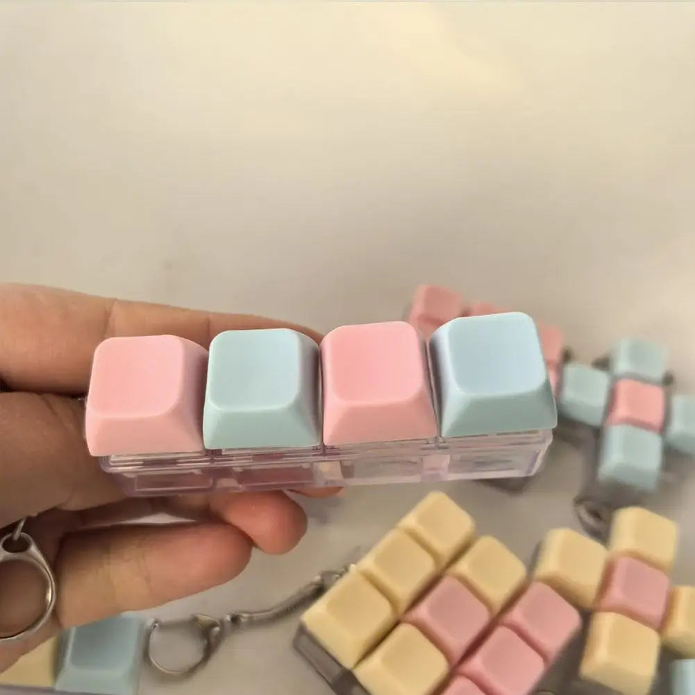 Decompression 9 Keyboard Key Toy For Adults Antistress Toys Boys Girls Anti Stress Finger Keyboard Games Keychain ﻿