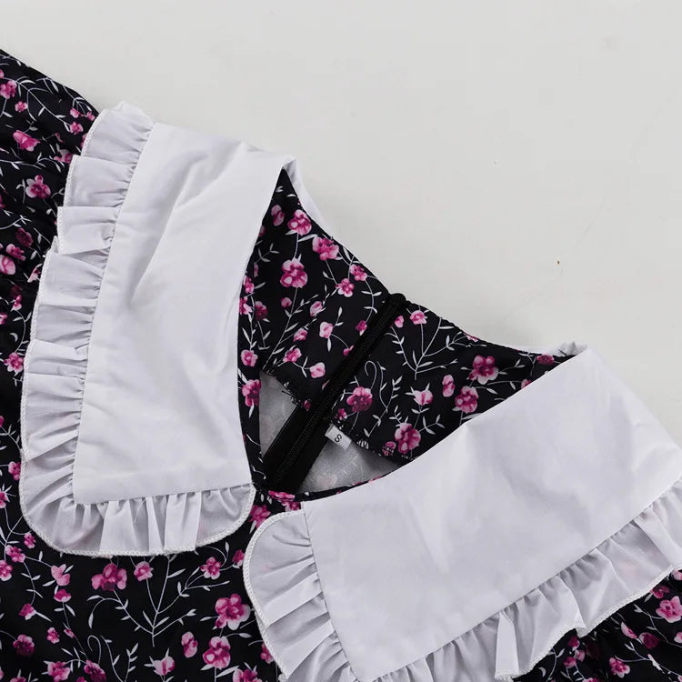 Tossy Ruffled Fashion Printed Mini Dress For Women V-Neck Patchwork Contrast Slim Long Sleeve Party Dress Female Bodycon Dress