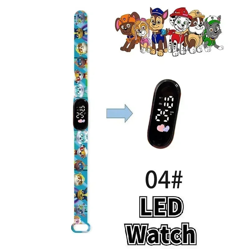 PAW PATROL Pokemon Anime Kawaii Pika Chuka Ibrabra Jingle Cat Pass Digital Waterproof LED boy girl Watch Kids Birthday Gift Toys
