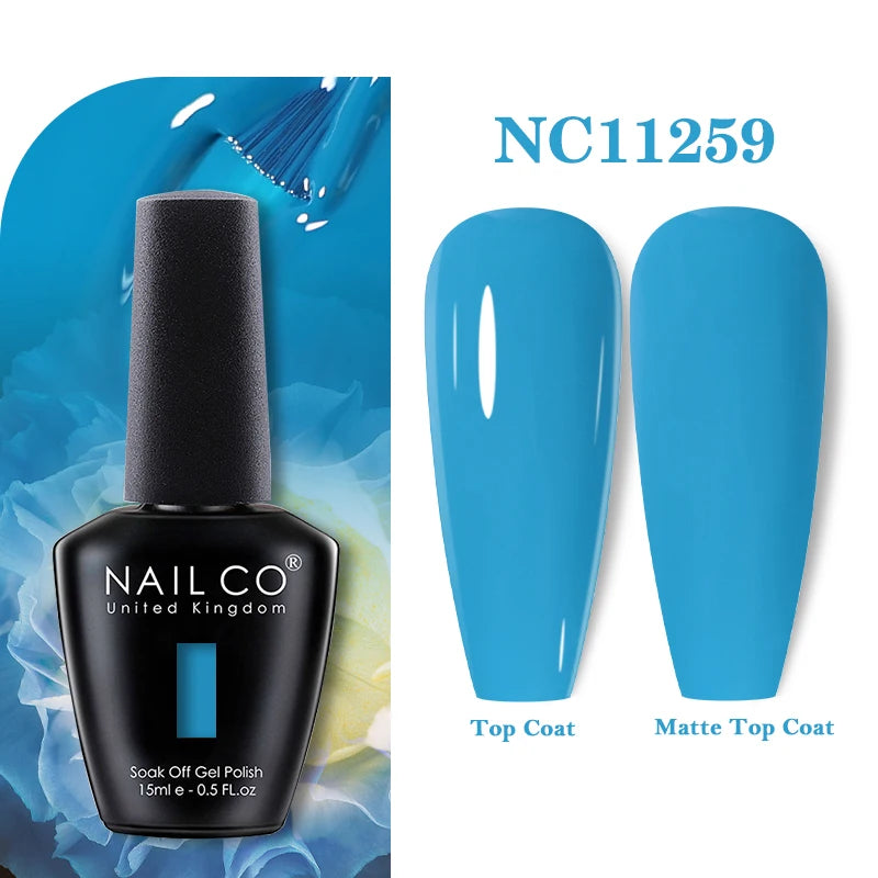 NAILCO Vernis Semi Permanent UV Gel Nail Polish Black White Color Nails Art Manicure TOP BASE Varnish Hybrid Nail Professionals