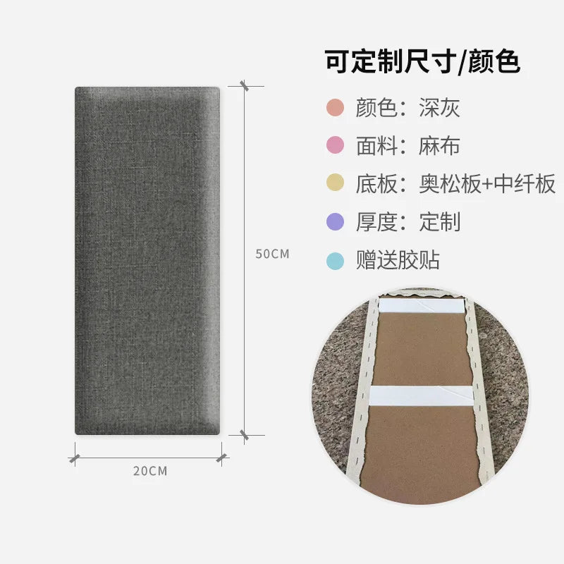 Têtes de lit de chambre à coucher, sac souple en lin, hôtel, club-house, fond mural, sac souple, coussin Tatami, meubles de maison auto-adhésifs