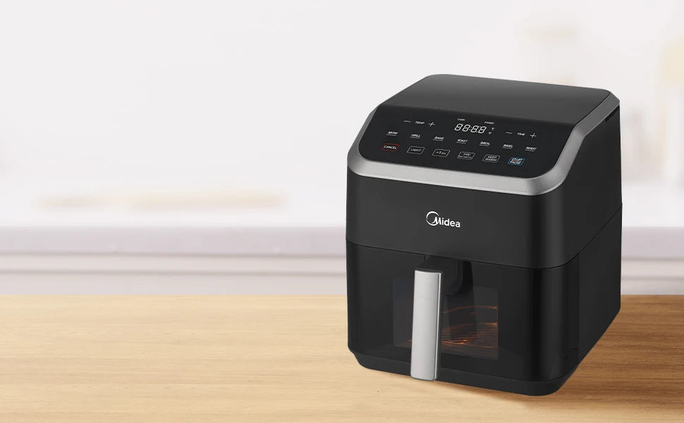 Midea Hot Air Fryer 7L Capacity, HeatXpress Technology, 90% Less Oil, Energy and Time Saving with 7 Presets, Easy-View Window
