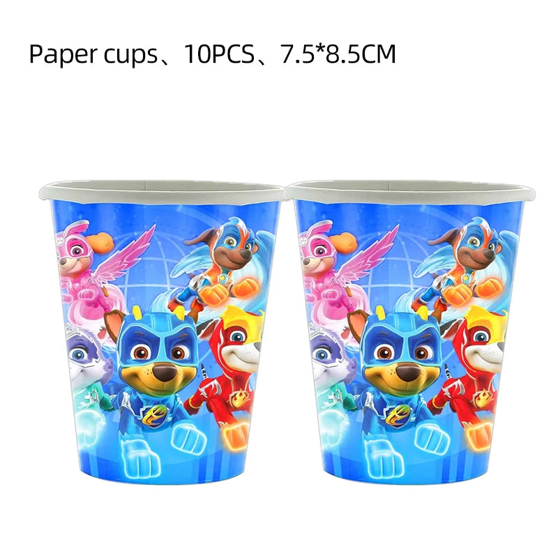 PAW Patrol Birthday Decoration Supplies Party Favor Water cups plates tableware Knife fork and spoon Party tableware and supplie