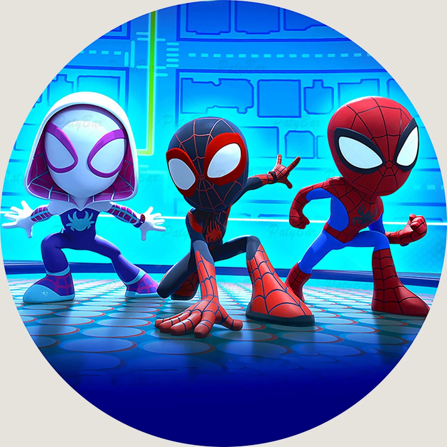 Round Spidey and Amazing Friends Background Kids Birthday Party Backdrop Spider Circle Banner Photography Studios Props