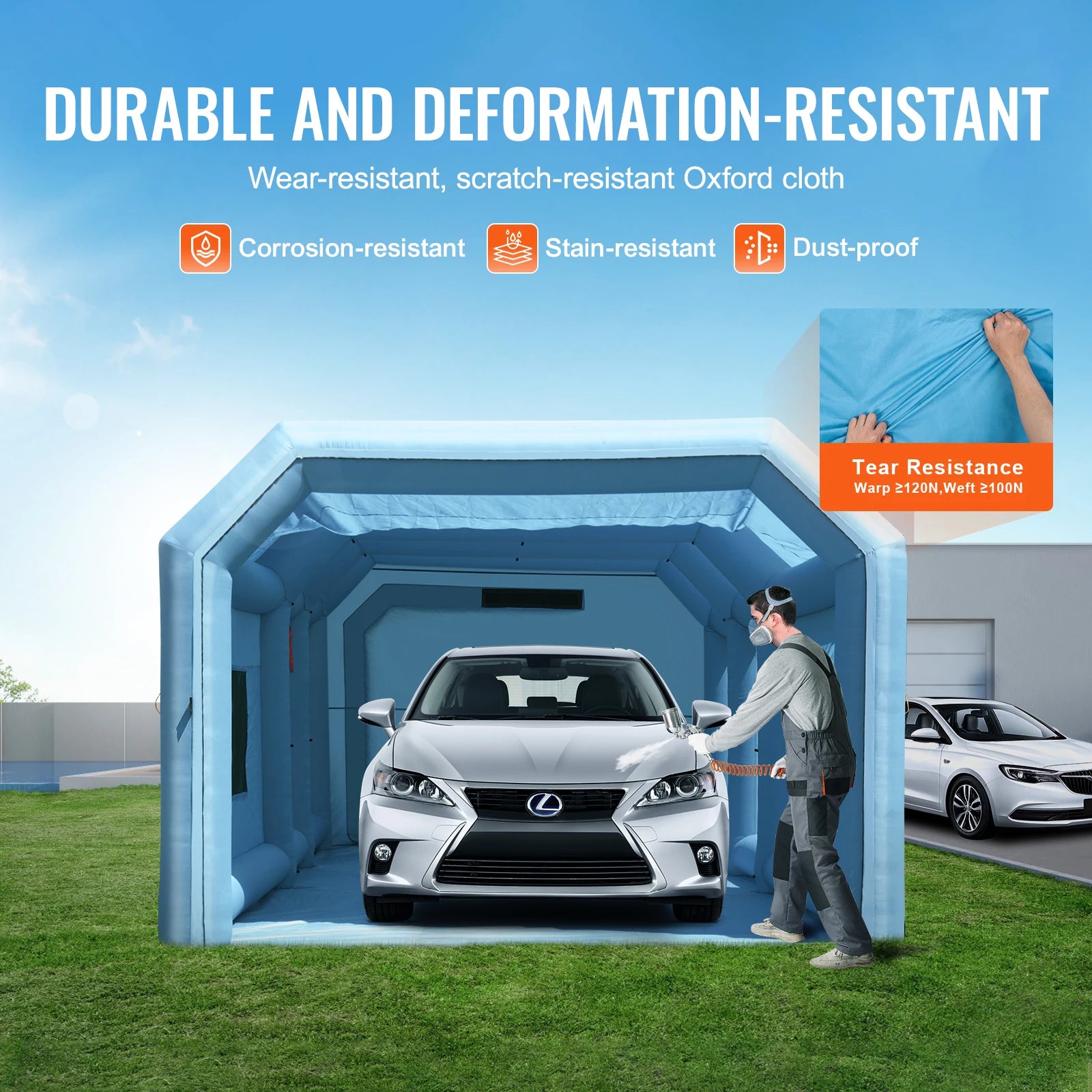 SucceBuy Inflatable Paint Booth Inflatable Spray Booth with Powerful Blowers and Air Filter System Portable Car Paint Booth