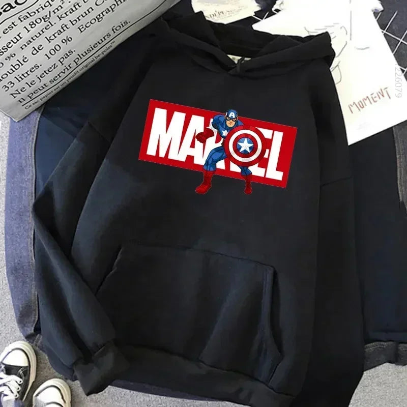 Daily Marvel Printed Men Hoodies Cartoon Hipster Spiderman Creative Fashion Graphic Trendy Autumn Winter Male Sweatshirts