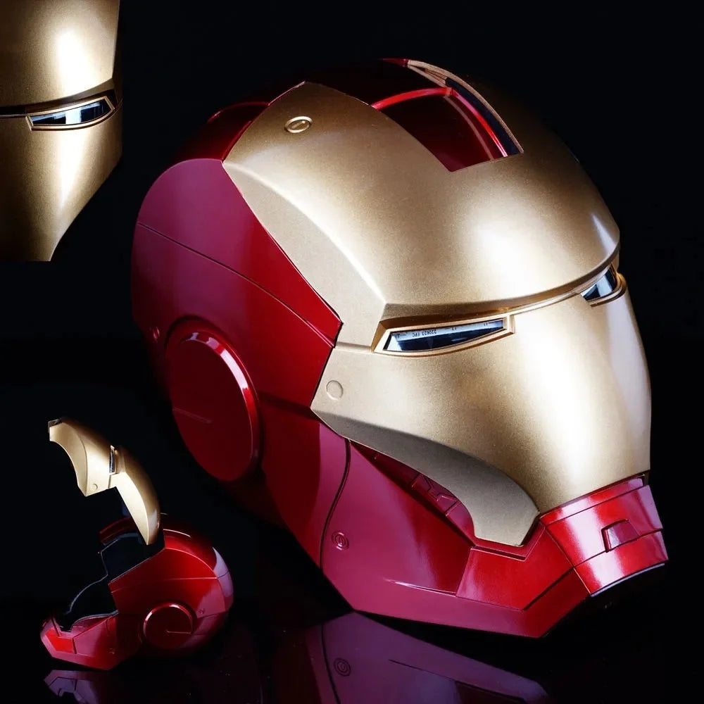 Marvel Iron Man Helmet Mk Jarvis Wearable Automatic Opening And Closing Hood Deformable Luminous Hood Mechanical Arm Toy Gifts