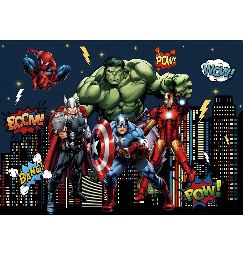 MARVEL Photography Backgrounds for Kids Birthday Party Spiderman Iron Man Hulk Banner Children Portrait Custom Photo Backdrops