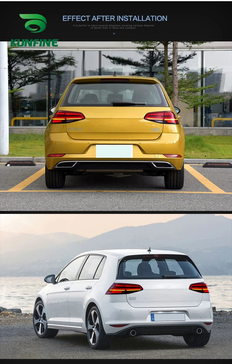 Pair Of Car Tail Light Assembly For Volkswagen VW Golf 7 mk7 Golf 7.5 mk7.5 2013 2014 - 2020 LED Brake Flowing Water Flicker