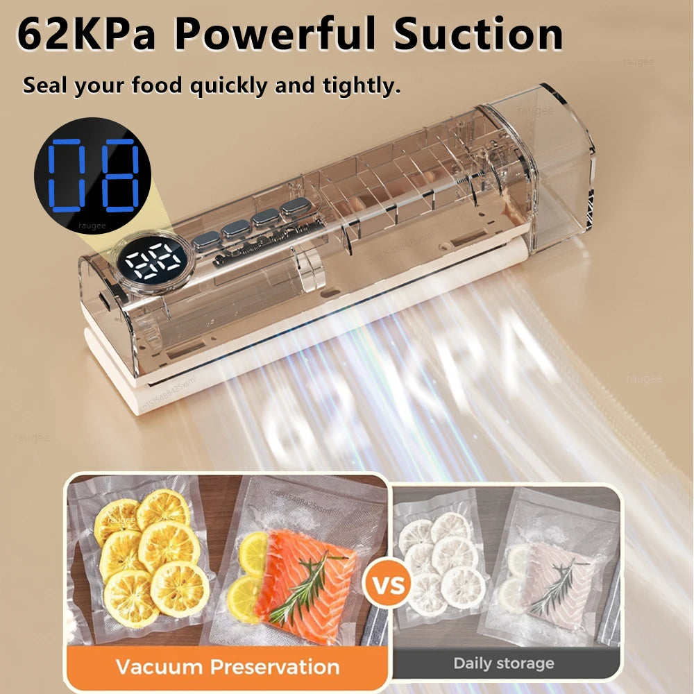 Vacuum Sealer Mini Wireless Food Vacuum Sealing Machine USB Rechargeable Automatic Plastic Bags Sealer For Household Use