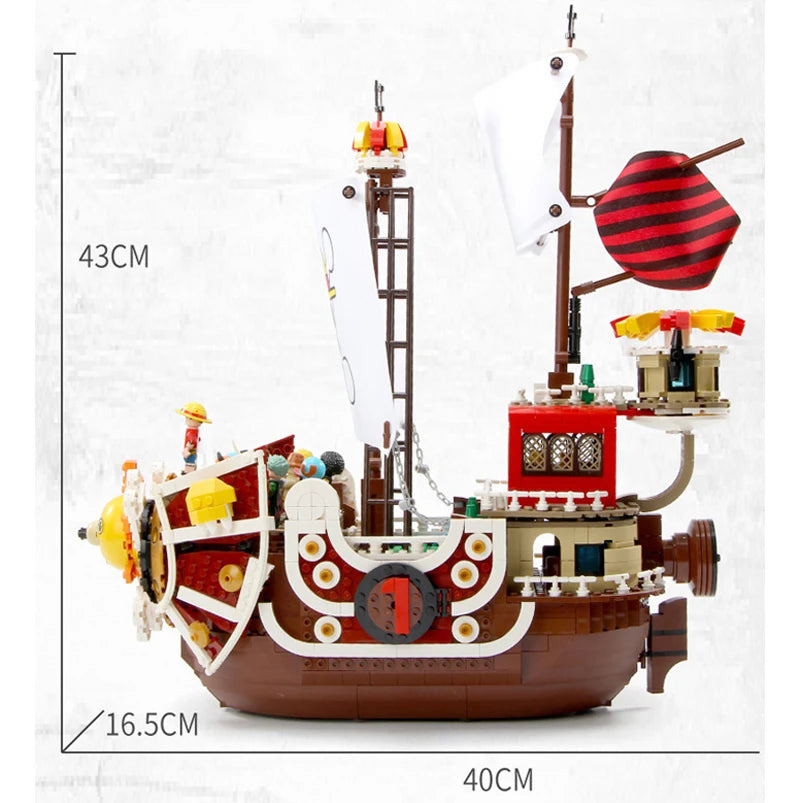 2022 New Anime One Piece Going Merry Thousand Sunny Model Building Blocks Bricks Kit Luffy Zoro Sanji Figures Set Kid Toys Gift