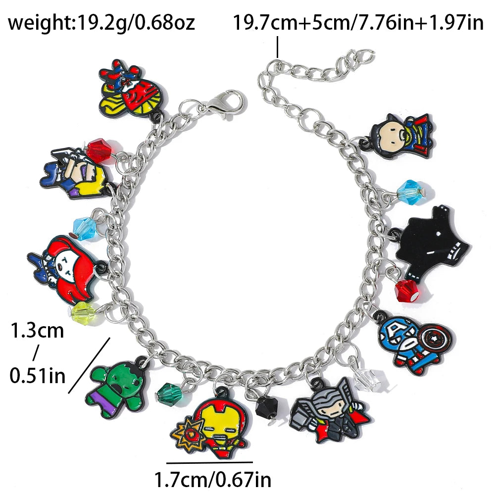 European and American Film Marvel Superhero Series Metal Enamel Pendant Bracelet Gothic Creative Personality Gift
