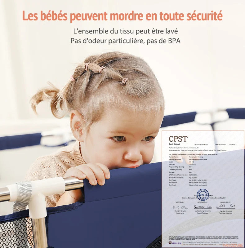 PANGDUBE Baby Playground Playpen for Baby and Toddlers Thicken Steel Pipes & Cloth Baby Fence Play Park Baby Activity Fence