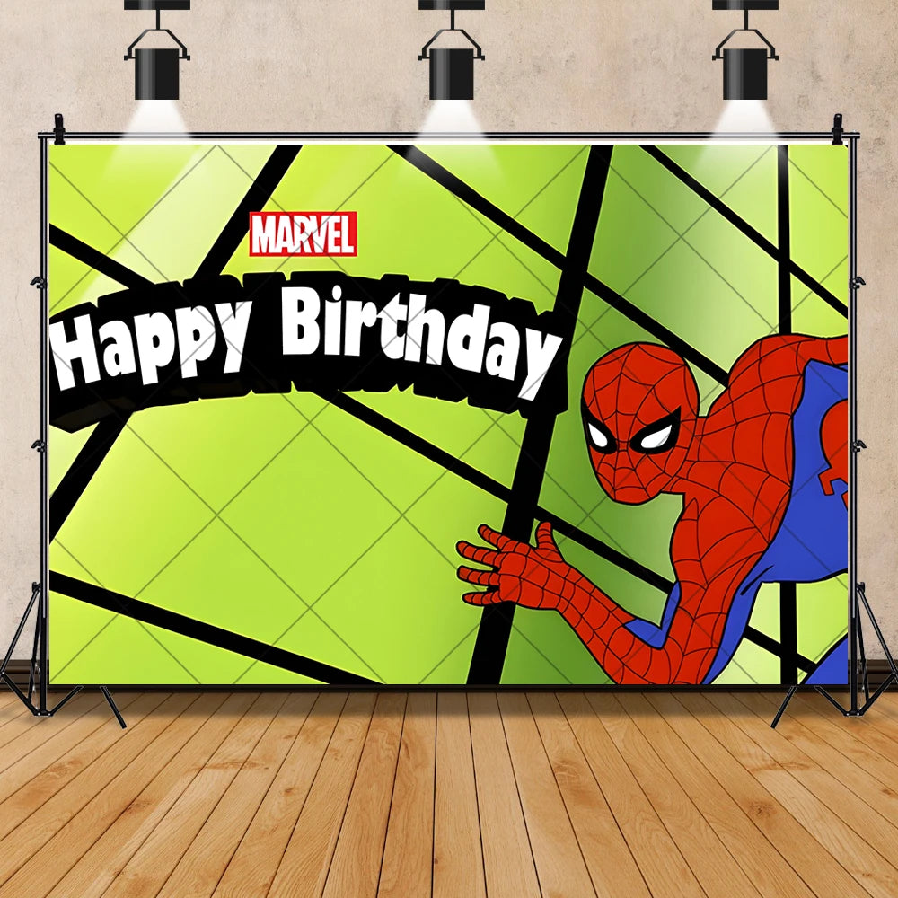 Marvel Kid Spidey And His Amazing Friends Photography Background Custom SpiderMan Boy Birthday Party Baby Shower Decor Poster