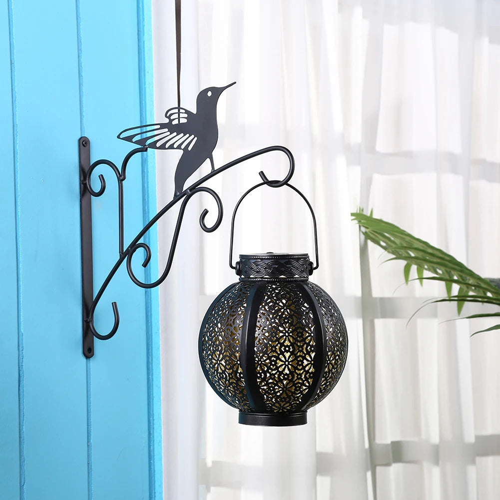 11.8inch Hanging Plant Bracket Iron Decorative Wall Hanger Hooks Black Iron Plant Hanger Bracket for Flower Baskets Wind Chimes