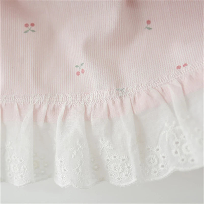 Delicate Baby Newborn Dresses Sweet Cute Cherry Girl Kids Dress Summer Sleeveless Chidlren Clothes 0-4 Y Toddlers Casual Wear