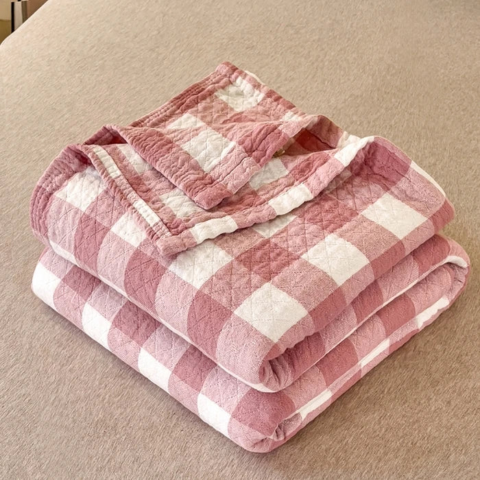 2025 Japanese-style cotton washed cotton towel quilt, three-layer gauze thin summer cool quilt, office nap blanket, sofa blanket