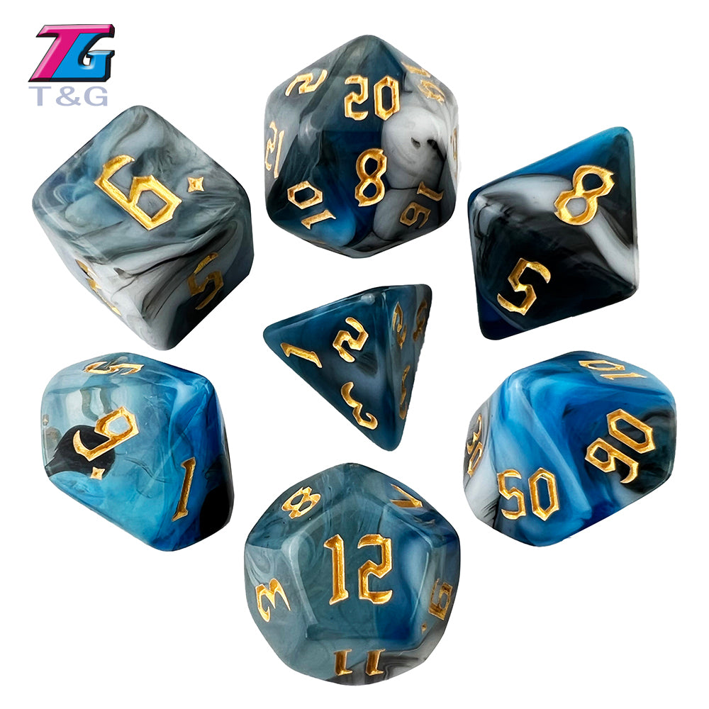 Polyhedral Multi-Color Game Dice 7pcs/set for DNDGame Dungeon Dragons Table Board Roll Playing Games
