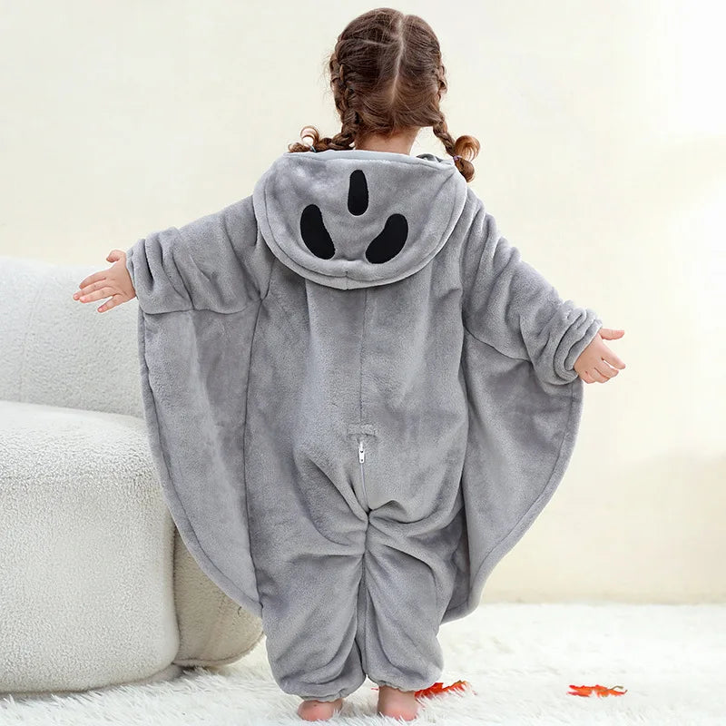 Winter Baby Rompers Baby Pijamas Halloween Ghost Bat Shark Deer Animal Cartoon Hooded Jumpsuits Cosplay Costume Boys Girl Pajama