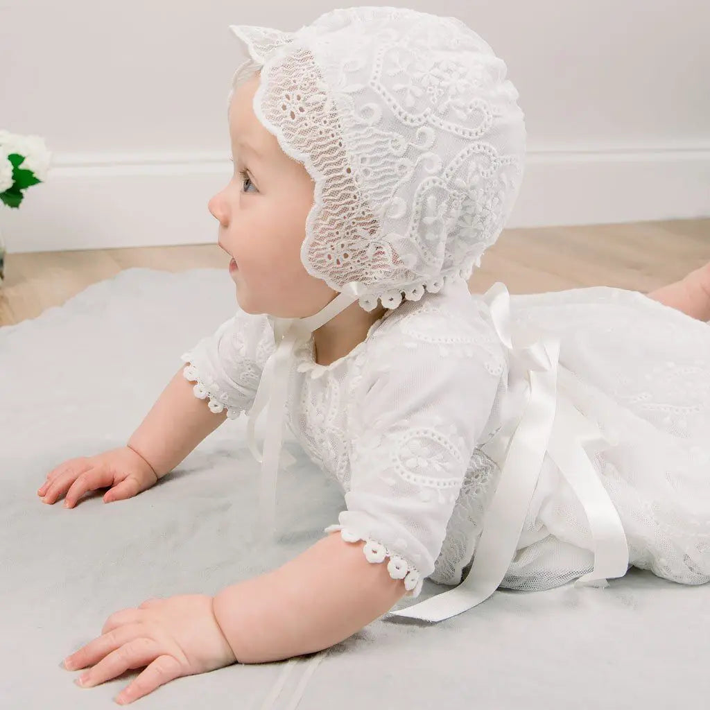 0-2 Years Children Lengthen Lace Christening Dress Baby Girls Infant Toddler Wedding Dress Little Girls White  Baptism Dress