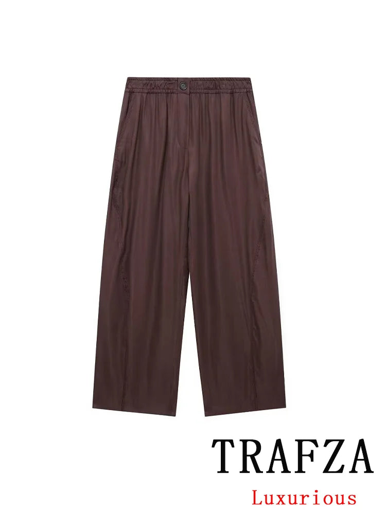 KONDALA Vintage Chic Women Suit Solid Halter Backless Vest Straight Button Loose Pants Fashion 2025 Autumn Office Lady Set