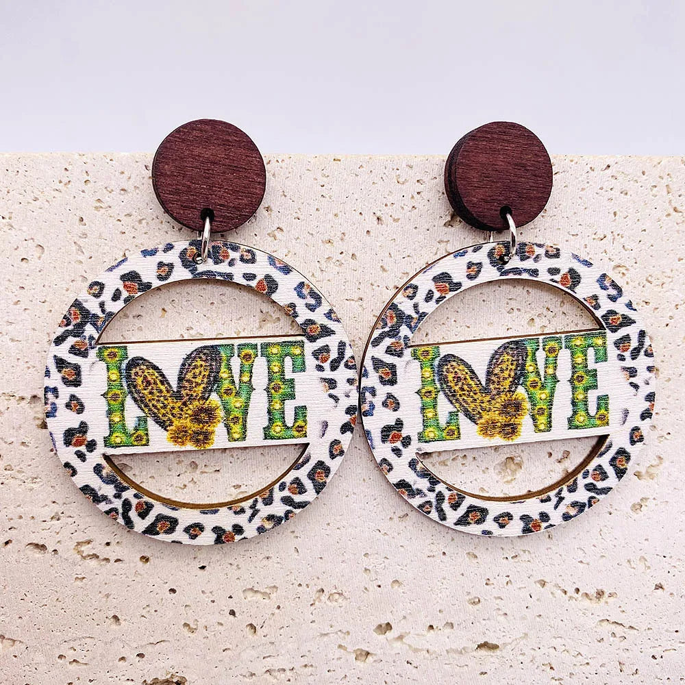 New Autumn Baseball Wooden Earrings Turkey Turquoise Pineapple Pumpkin Truck Vintage Earrings for Women Thanksgiving Gifts