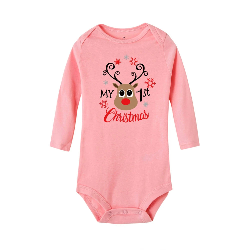 My First Christmas Baby Romper Long Sleeve Autumn Sprint Warm Baby Bodysuits Boys Girls Unisex Tee Shirts Casual Ropa