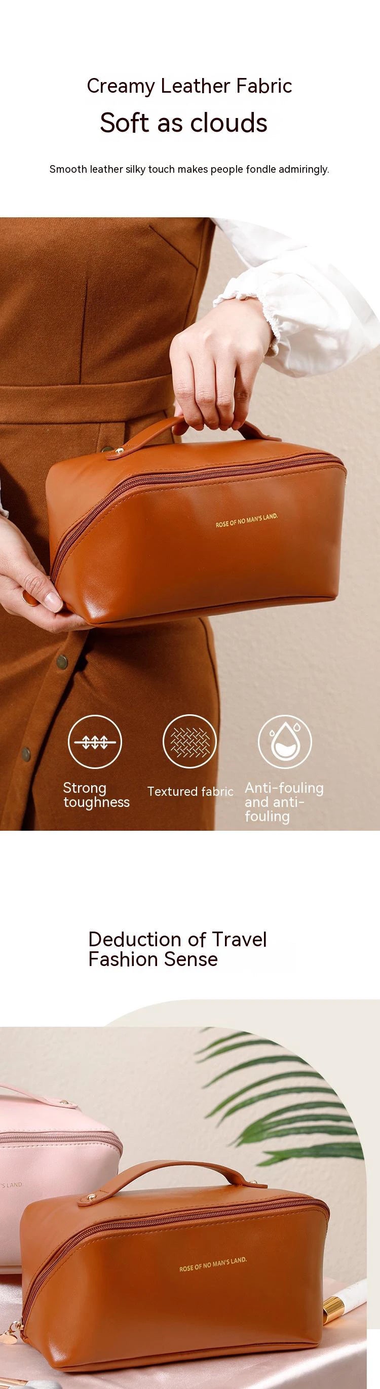 Sac de rangement portable pour cosmétiques, grande capacité