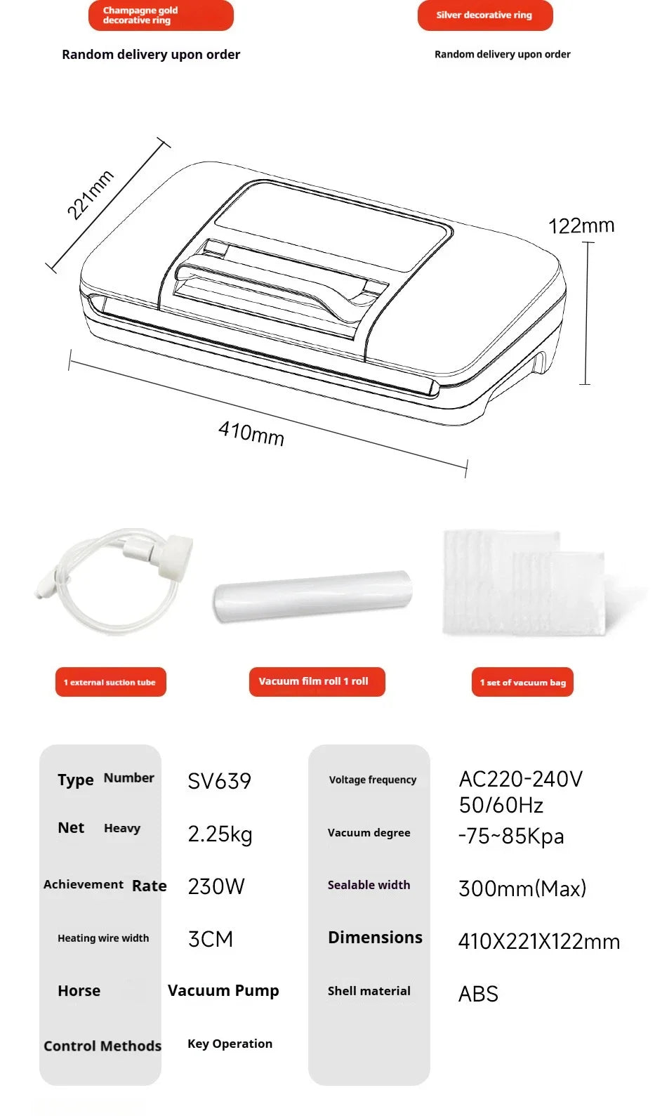 sv639Vacuum Packaging Machine Fully Automatic Double Sealing Large Suction Sealing Machine Long-lasting Freshness Preservation