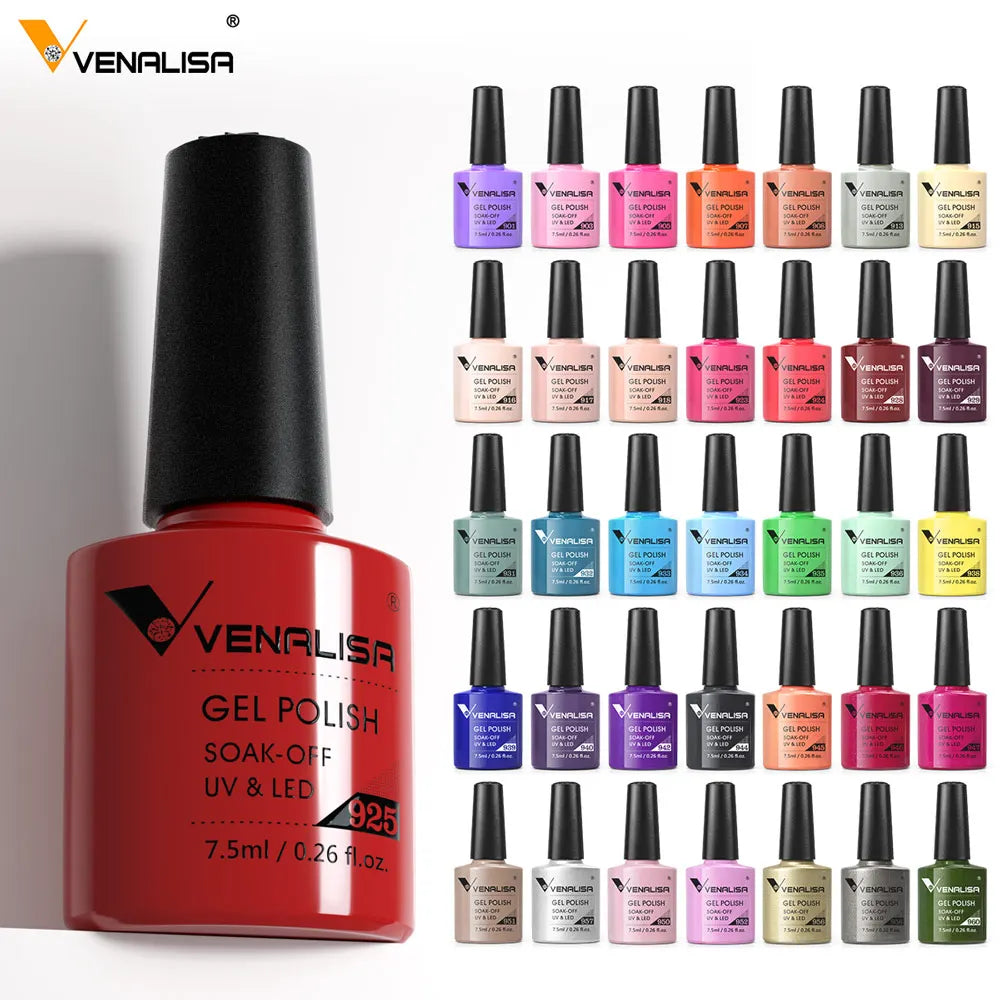 VENALISA Nail Gel Polish Full Coverage Holographic Camouflage Nail Varnish Manicure Lacquer Polish Soak Off UV LED Lacquer 7.5ML