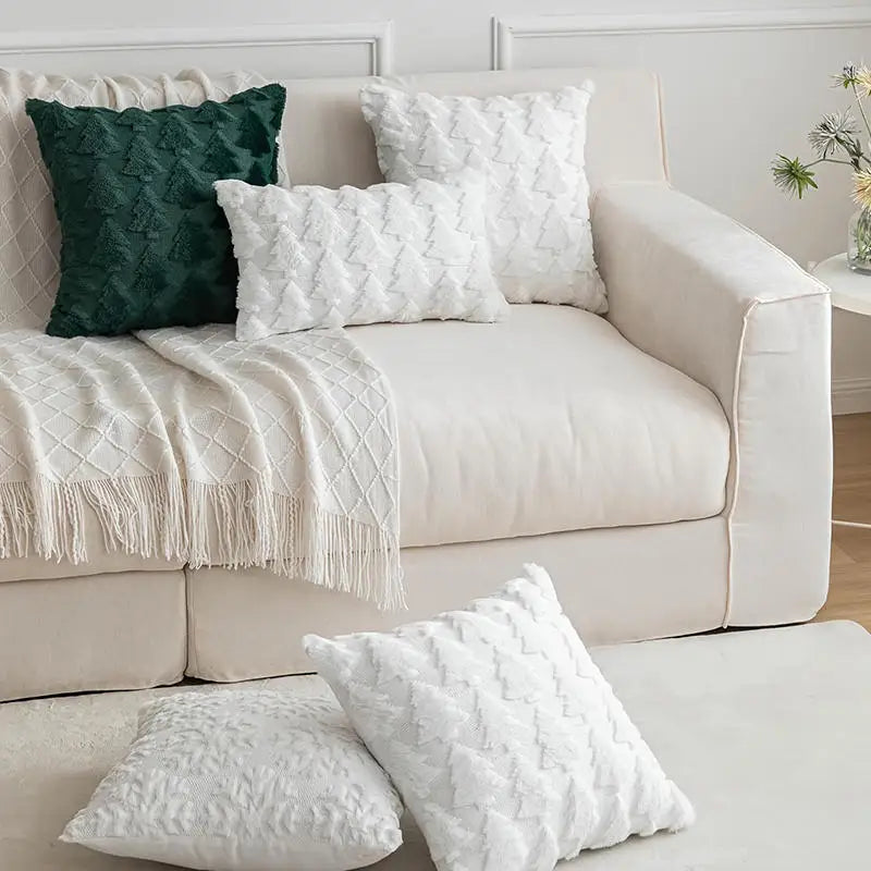 Runtow 45x45cm Christmas Tree Pattern Pillow Cases 2025 Merry Christmas Decor for Home Xmas Gifts New Year Sofa Decor Navidad