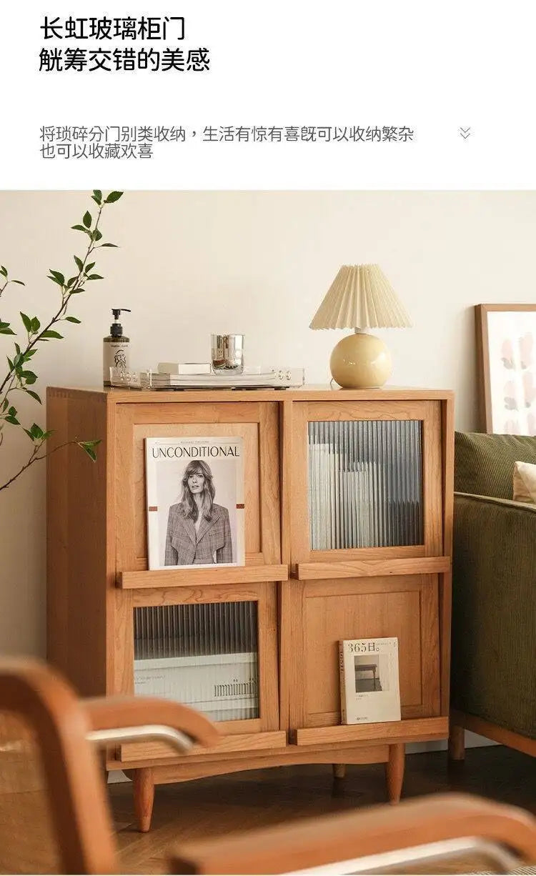 Buffet de Style japonais, armoire de rangement en bois massif, vitrine nordique pour salon, petit canapé