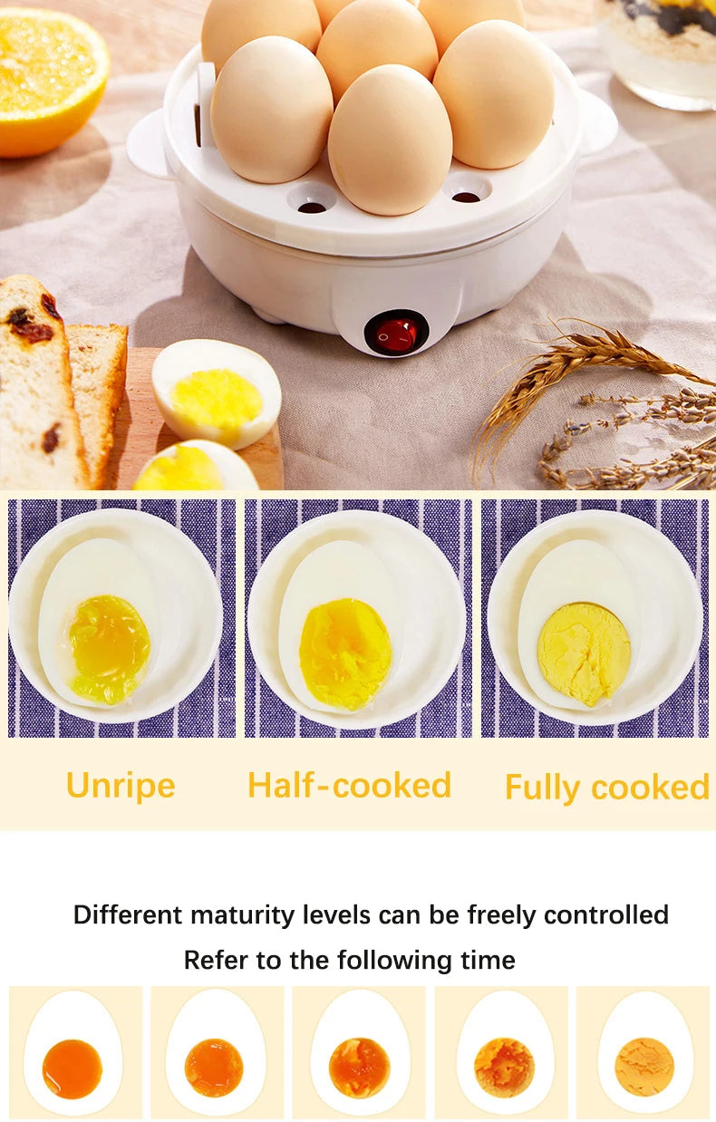 Smart Egg Cooker Electric Egg Boiler Steamer Poacher Compact Mini Kitchen Appliance Perfect for Breakfast and Healthy Meals