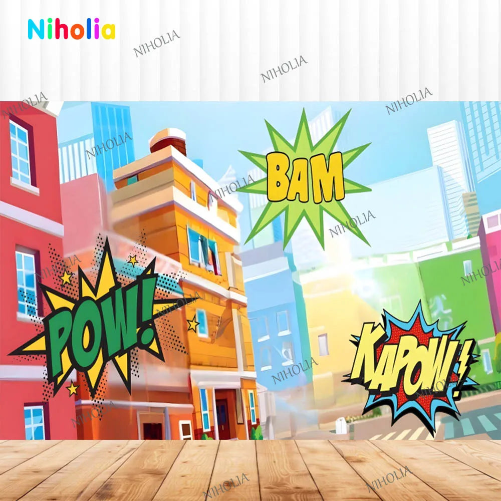 Spidey and His Amazing Friends Round Backdrop Blue Birthday Decoration Photo Photography Background Cover Baby Shower