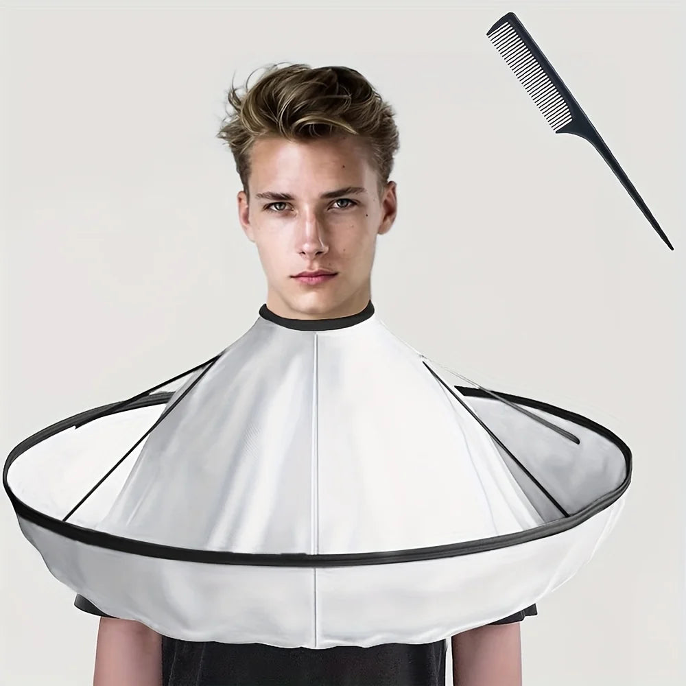 Cape de coiffeur avec peigne - Tablier de barbier pliable