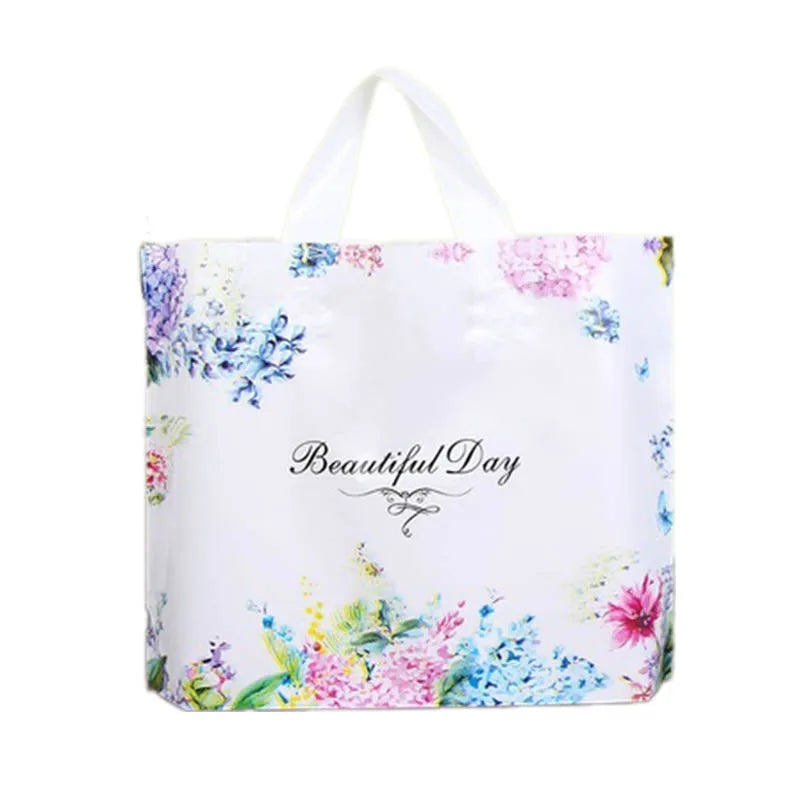 50Pcs/Lot Gift Packaging Bags With Handle Thank You Gift Bag For Wedding Birthday Party Shopping Bags Small Business Supplies