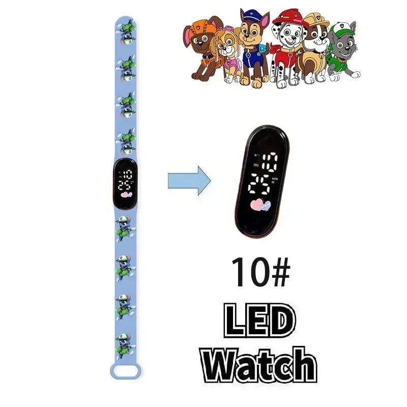 PAW PATROL Pokemon Anime Kawaii Pika Chuka Ibrabra Jingle Cat Pass Digital Waterproof LED boy girl Watch Kids Birthday Gift Toys