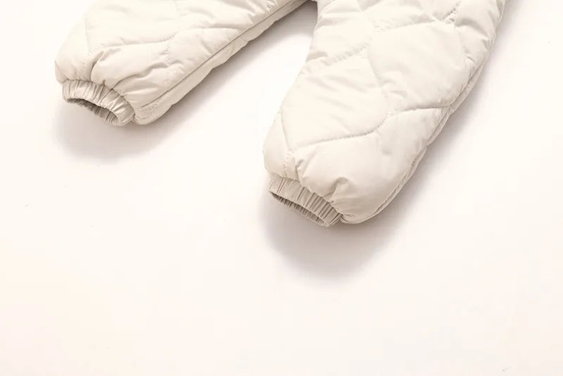 0-3Y Newborn Baby Bodysuit Children's Down Cotton Jacket Bear Ear Velvet Plush Jumpsuit Thick Rompers Baby Boys Girls Bodysuits