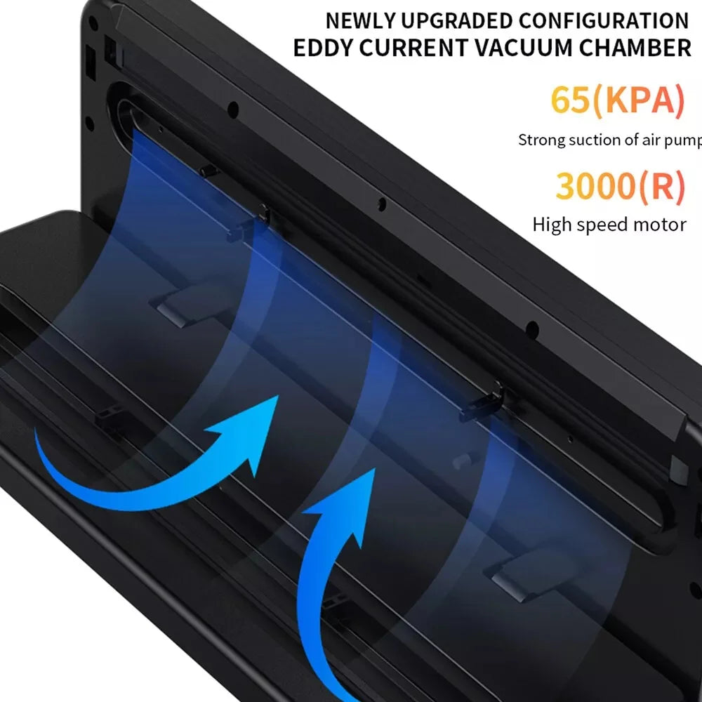 BRIEFNESS Electric Sealer Vacuum Machine Black Multifunctional Food Vacuum Sealer with Vacuum Bag Vacuum Packaging Machine