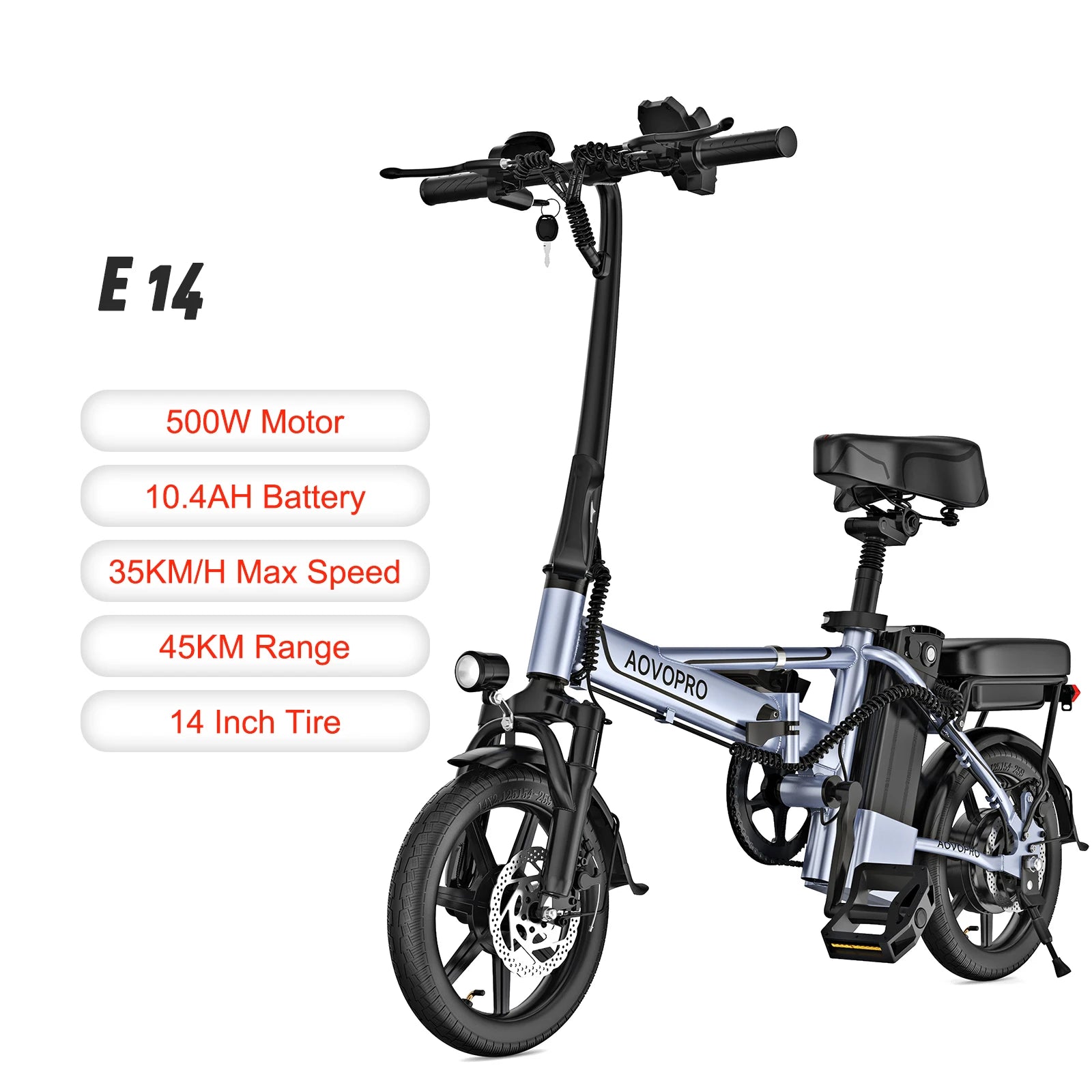 JUICEASE E14/E14 Pro Adult Electric Scooter 35KM/H 14 Inch Tire Escooter 500W Powerful Motor Electric Scooter with Free Seat