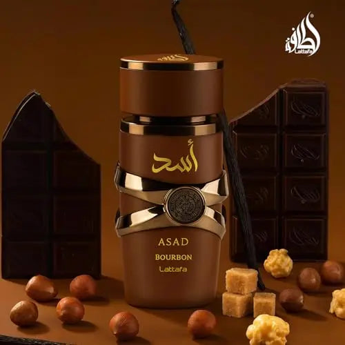 Lattafa Asad Bourbon for Unisex Eau de Parfum Spray, 3.4 Ounce