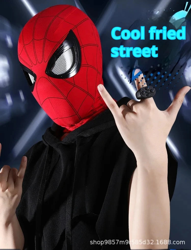 Marvel Mascara Miles Spiderman Headgear Cosplay Moving Eyes Electronic Mask Spider Man 1:1 Remote Control Toys For Adults Gift