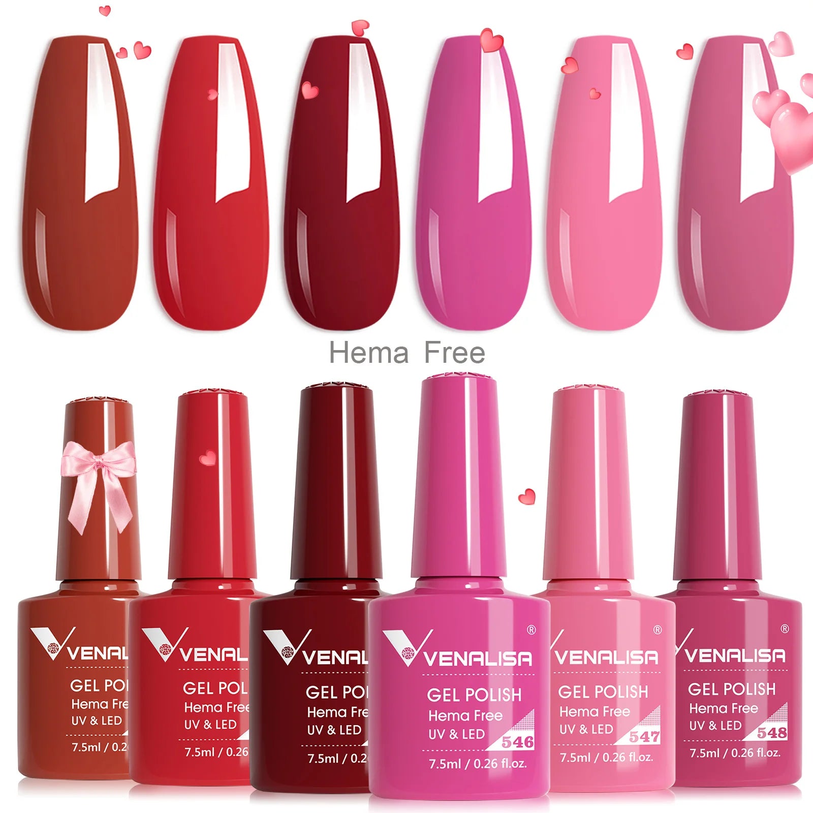 6pcs/kit VENALISA Collection de couleurs de Noël Ongles d’hiver