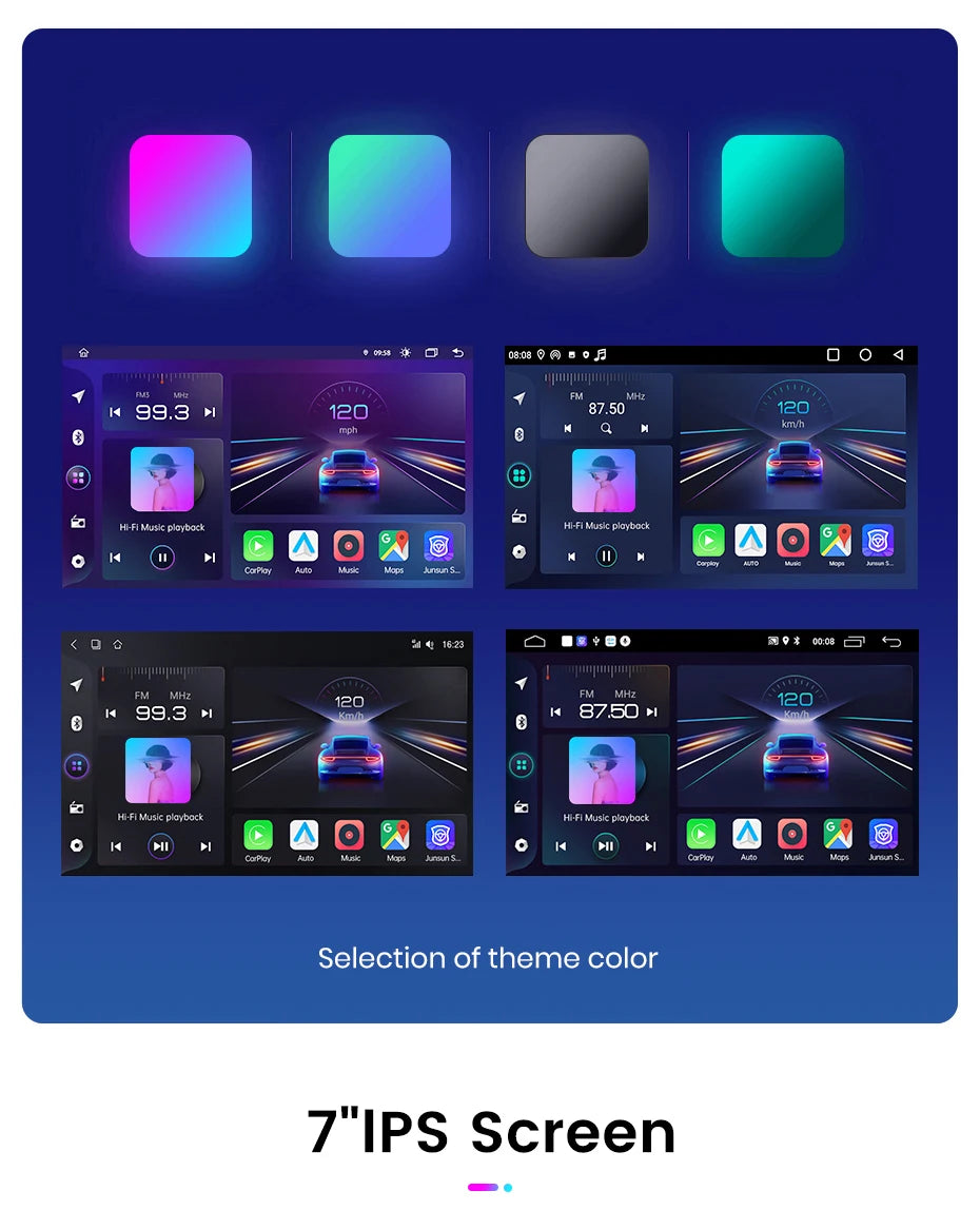 Junsun Android13 Car Radio For FIAT 500 500C Abarth 2007-2015 Car Smart Systems For Apple Carplay FM GPS SWC BT