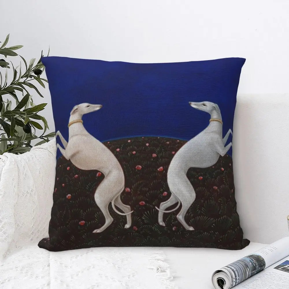 Custom Cute Whippet Greyhound Pillow Case Decor Home Hound Dog Luxury Cushion Cover Car Pillowcase