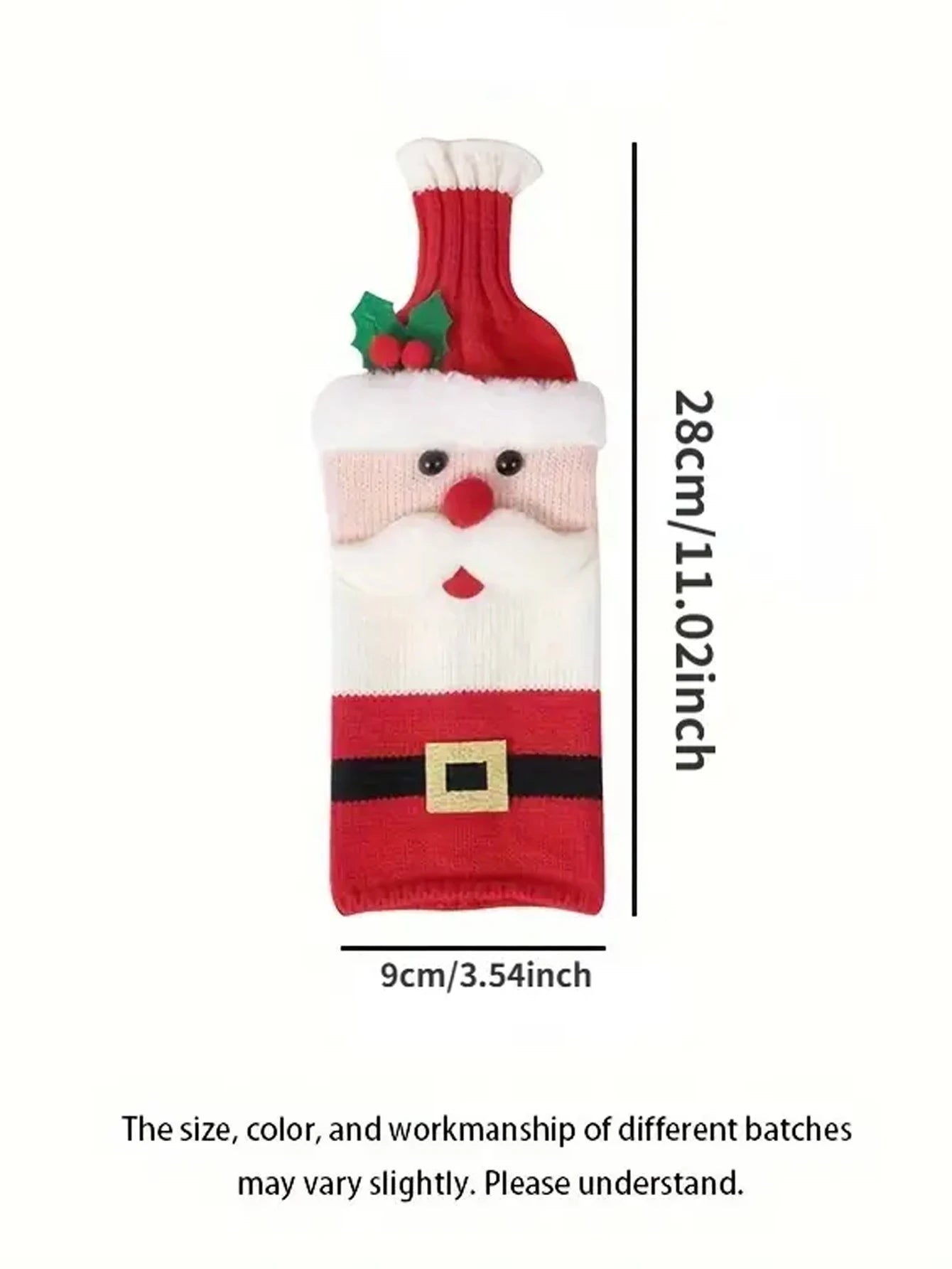 1pc Red Velvet Snowman & Santa Claus Designs - Reusable Champagne Bottle Sleeves for Holiday Decorations & Gift Giving