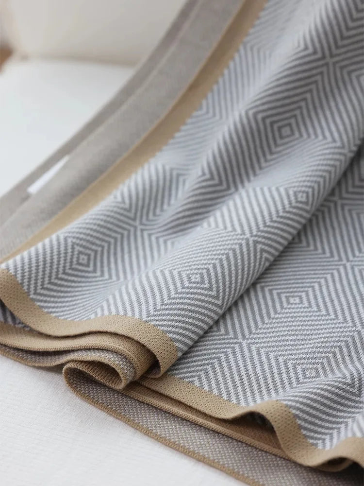 Nordic Ins Style Knitted Blanket Casual Sofa Cover Blanket Plane Office Nap Camping Leisure Soft Shawl Blanket Small Bed Cover